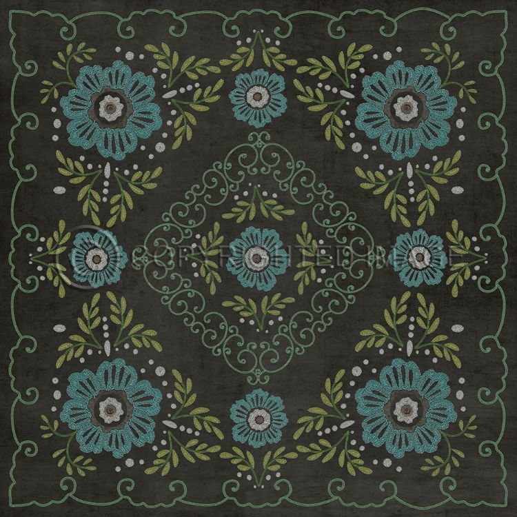Spicher & Company Vintage Vinyl Floorcloth Mat (Classic Pattern 69 A Mere Formality)