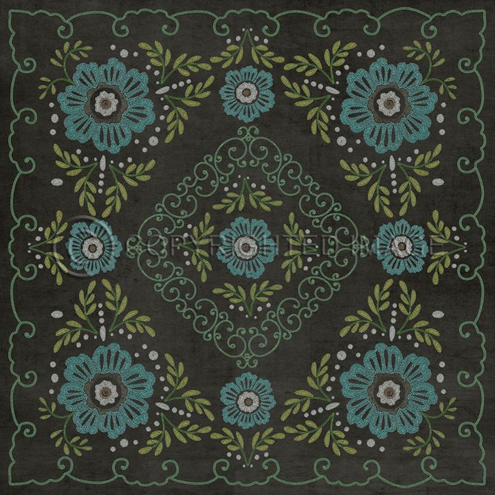 Spicher & Company Vintage Vinyl Floorcloth Mat (Classic Pattern 69 A Mere Formality)