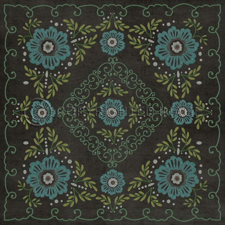 Spicher & Company Vintage Vinyl Floorcloth Mat (Classic Pattern 69 A Mere Formality)
