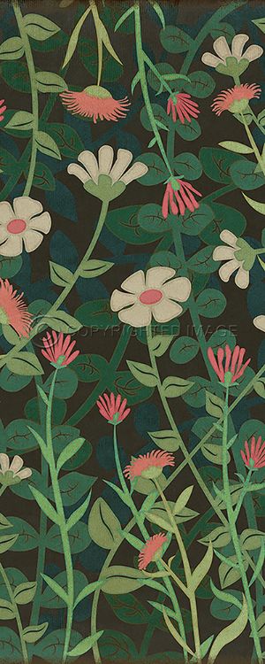 Vintage Vinyl Floorcloth Mats (Pattern 73 Little Idas Flowers)