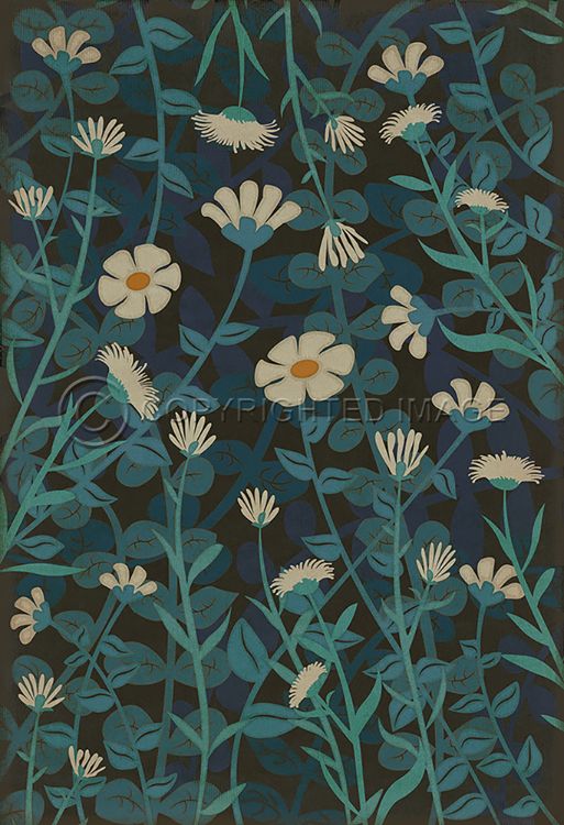 Vintage Vinyl Floorcloth Mats (Pattern 73 The Faerie Garden)