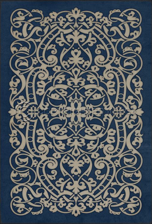 Spicher & Company Vintage Vinyl Floorcloth Mat (Classic Pattern 77 Debussy)