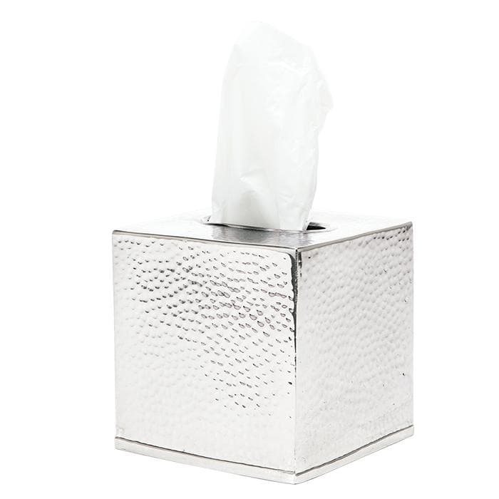 Verum Hammered Metal Tissue Box - Shiny Nickel