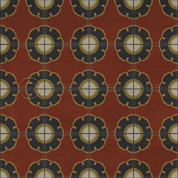 Spicher & Company Vintage Vinyl Floorcloth Mat (Classic Pattern 78 Cabaret)