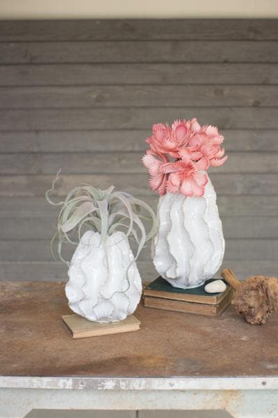 Ceramic Ruffle Vases Small