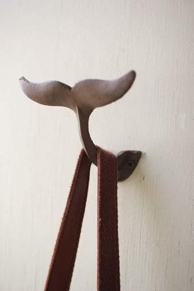 Cast Iron Whale's Tail Wall Hook Set/4