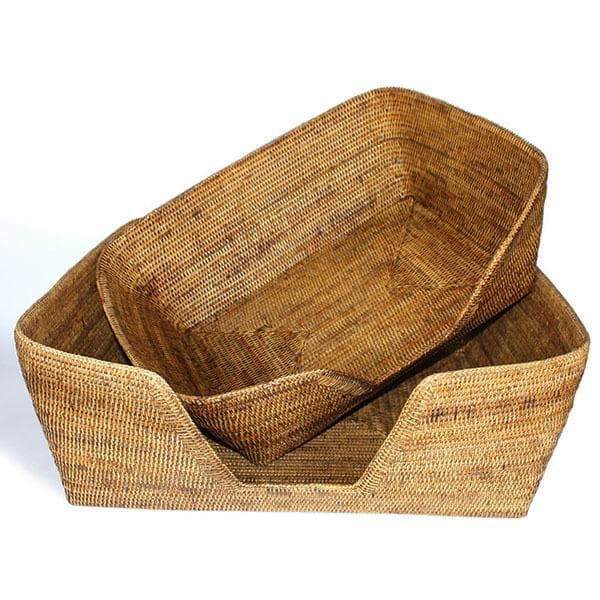 Rattan Large Dog Bed Basket 30"