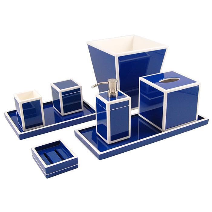 True Blue & White Lacquer Tissue Box