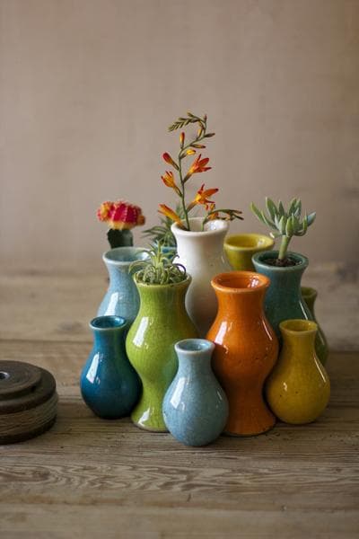 S/13 Multi-Color Ceramic Vases