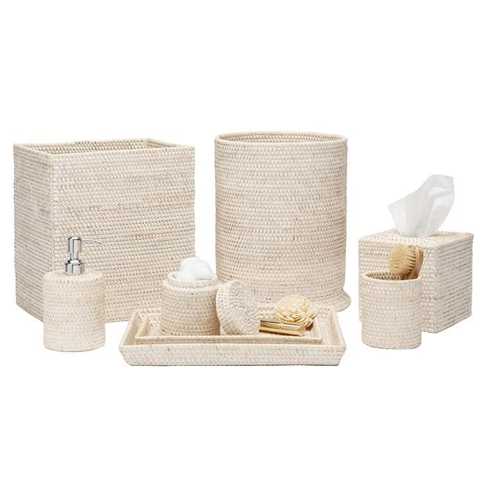 Dalton White Washed Rattan Canister - Thumbnail 2