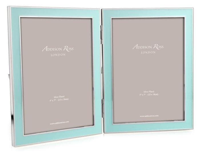 Addison Ross Double Light Blue Enamel Picture Frame (5x7)