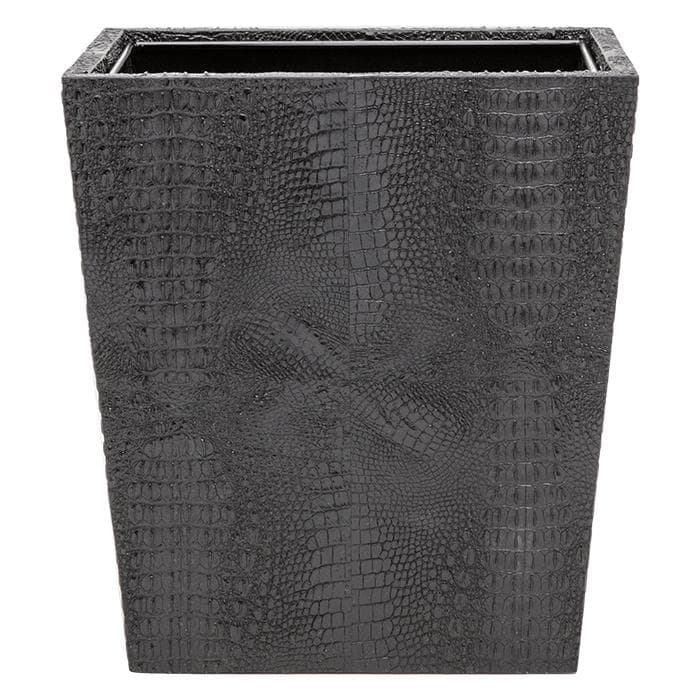 Hawen Faux Crocodile Rectangle Waste Basket - Black
