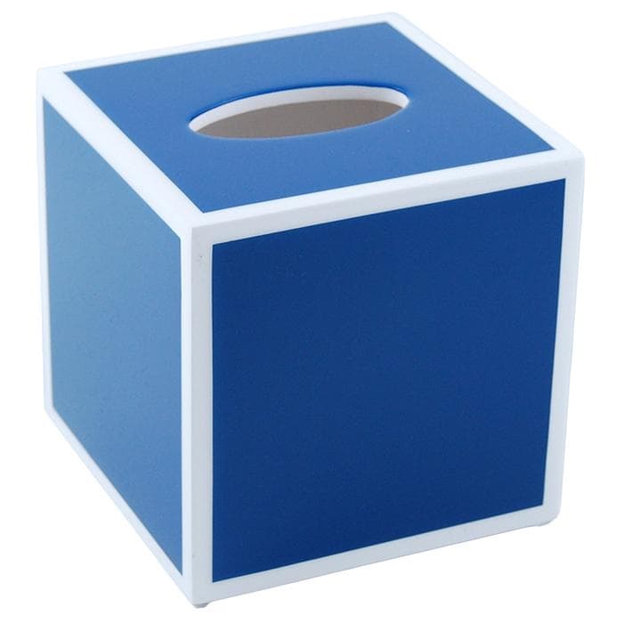 True Blue & White Lacquer Tissue Box