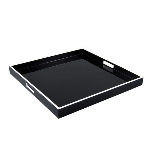 Lacquer Large Square Tray - Black & White