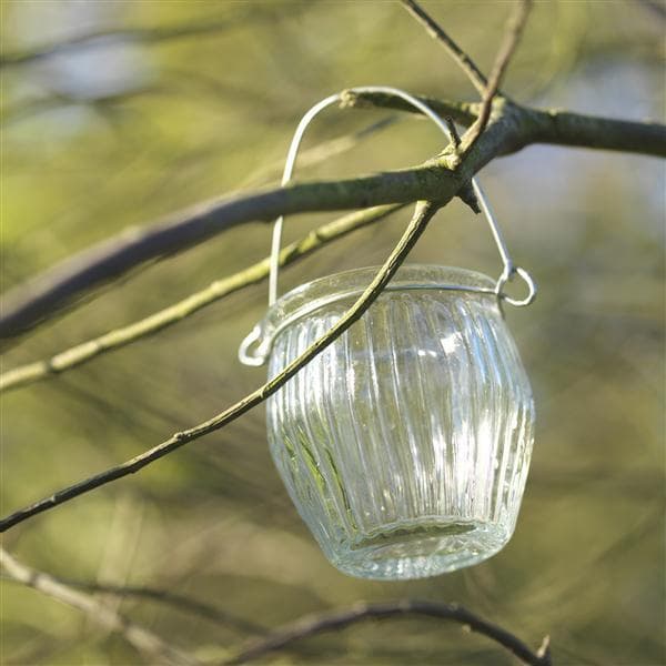 Curved Hanging Jar T Light Holder (S/6) (One Set Left)