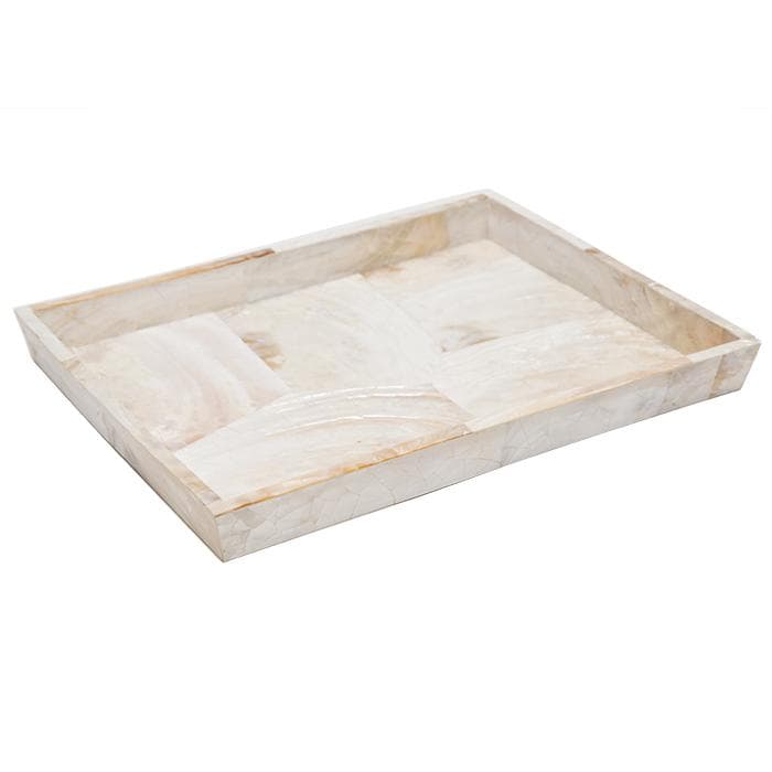 Lugano Pearl White Shell Large Tray