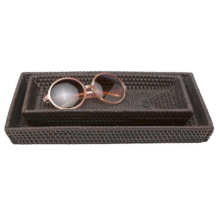 Dalton Coffee Rattan Nesting Trays Set - Thumbnail 3
