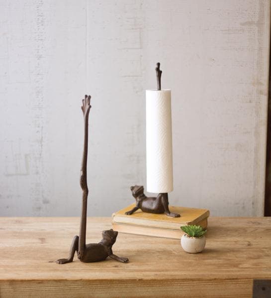 Cast Iron Frog Paper Towel Holder