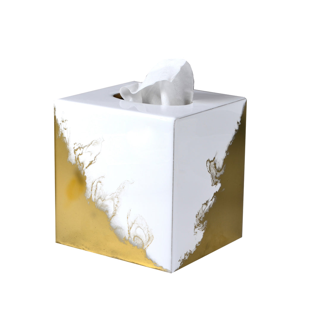 Mike + Ally Lave White / Gold Enamel Bathroom Accessories