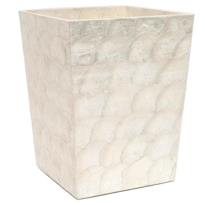 Andria Pearlized Capiz Shell Square Waste Basket