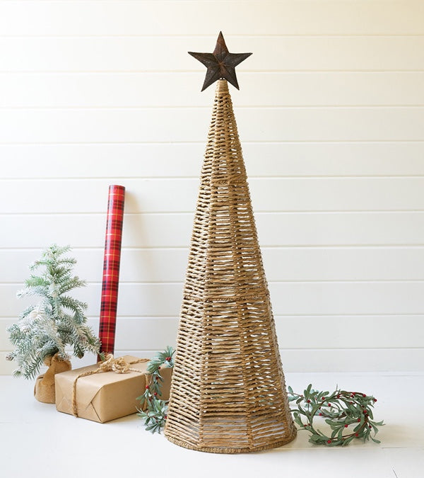 Seagrass Christmas Tree With Metal Star