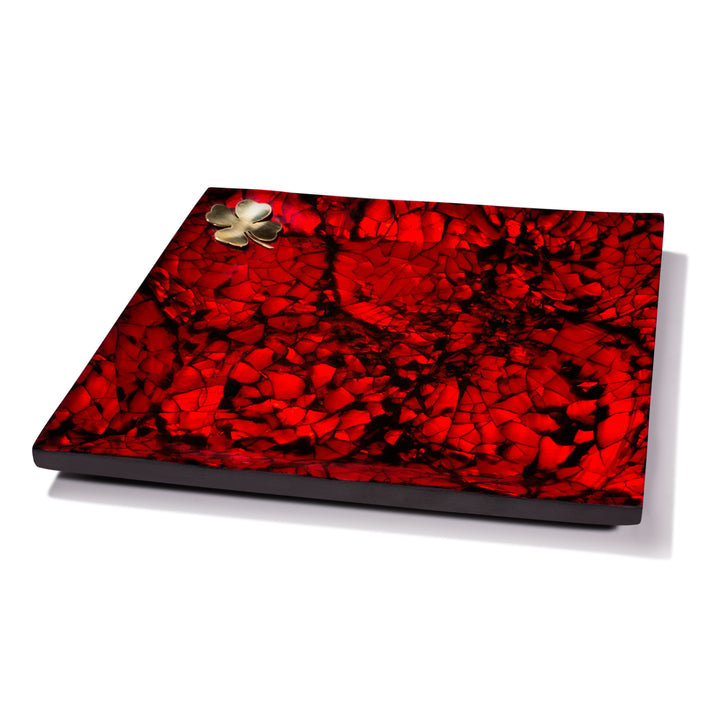 Ladorada Mother of Pearl Small Platter Tray (Red)