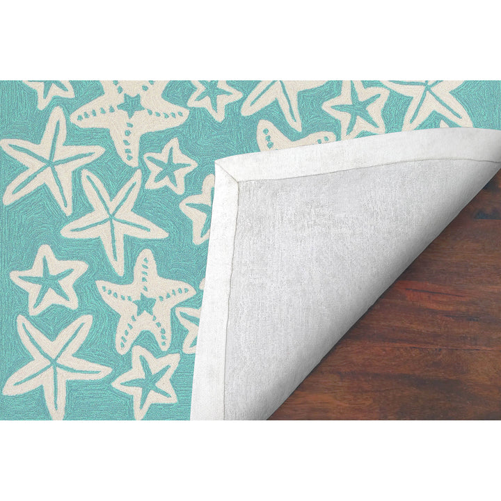 Liora Manne Capri Starfish Indoor/Outdoor Rug Aqua