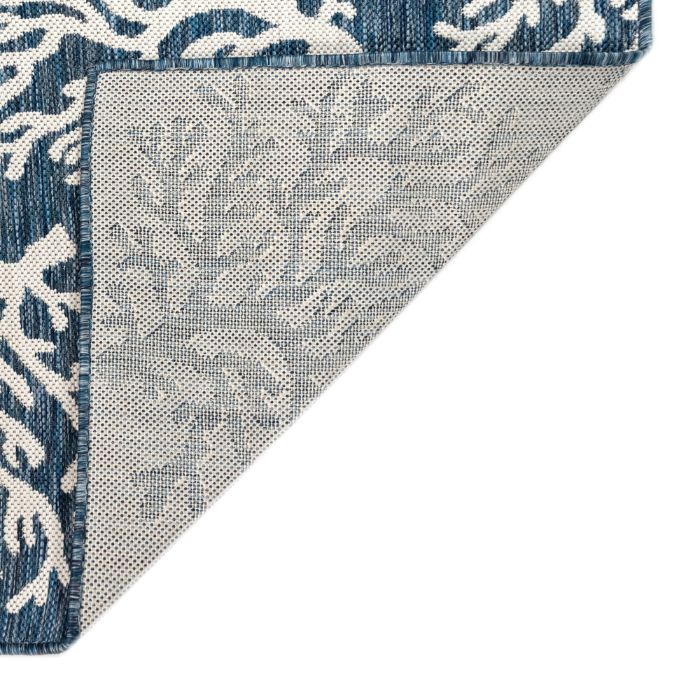 Liora Manne Carmel Coral Border Indoor/Outdoor Rug Navy