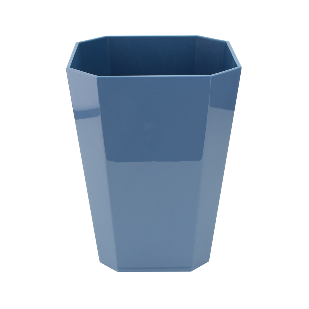 Addison Ross Lacquer Octagonal Waste Bin (Denim Blue)
