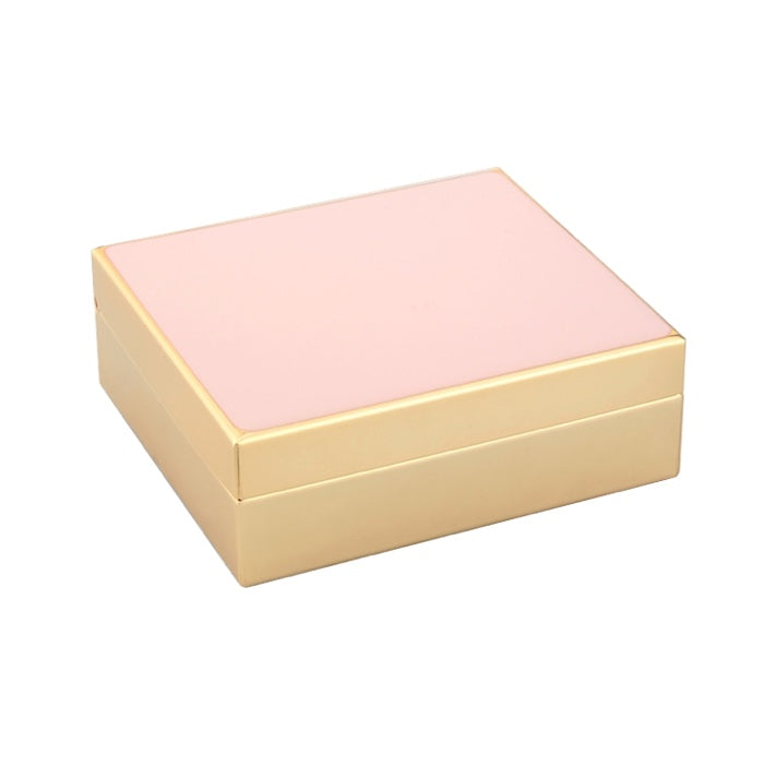 Addison Ross Enamel Trinket Box (Pastel Pink & Gold) 4"