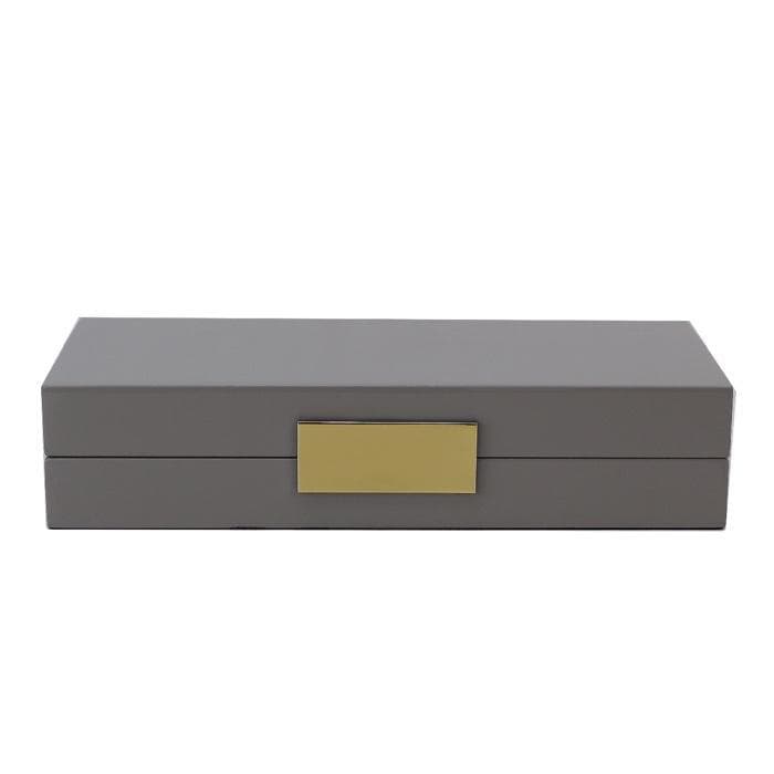Addison Ross Lacquered Jewelry Box (Chiffon Grey & Gold)