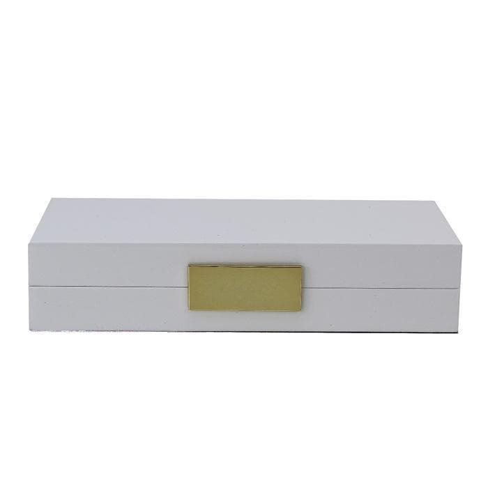 Addison Ross Lacquered Jewelry Box (White & Gold)