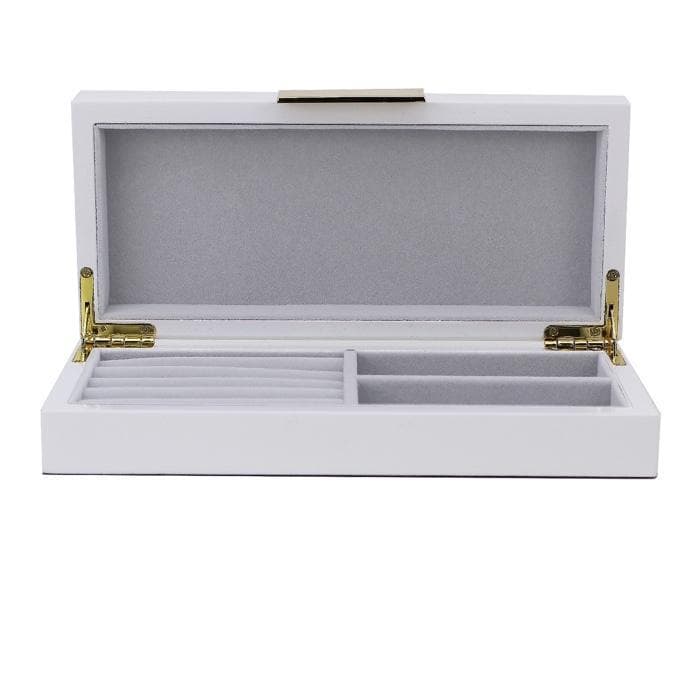 Addison Ross Lacquered Jewelry Box (White & Gold)