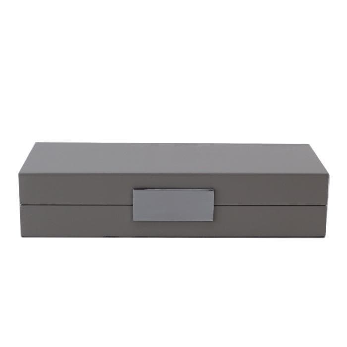 Addison Ross Lacquered Jewelry Box (Chiffon Grey & Silver)
