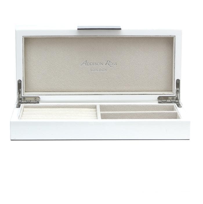 Addison Ross Lacquered Jewelry Box (White & Silver)