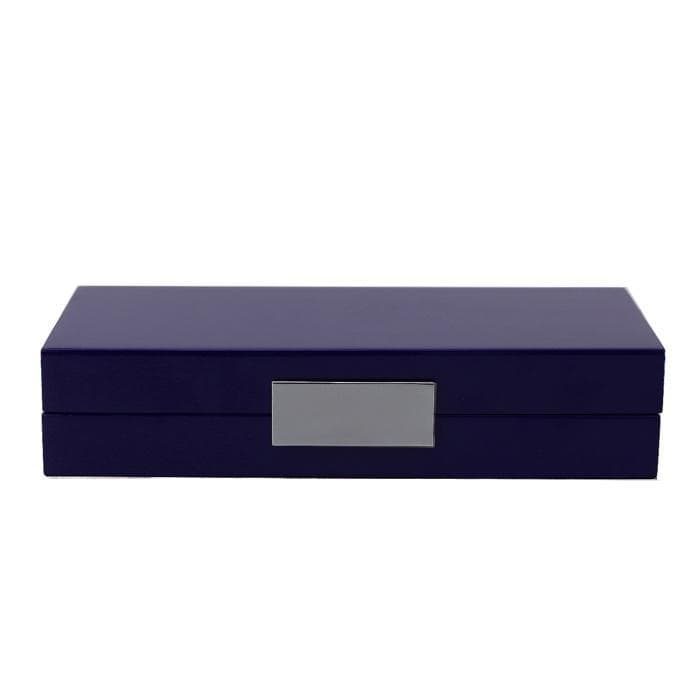 Addison Ross Lacquered Jewelry Box (Navy & Silver)