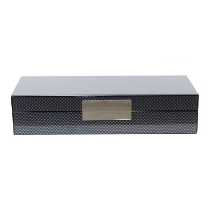 Addison Ross Lacquered Box (Carbon Fibre & Silver)