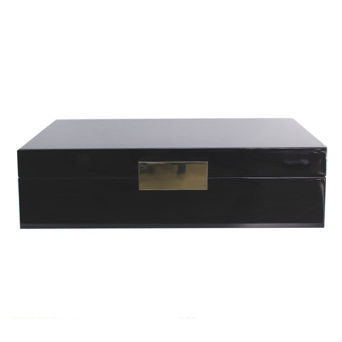 Addison Ross Large Black Lacquer Box With Gold
