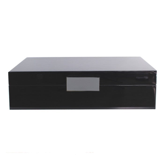 Addison Ross Large Black Lacquer Box With Silver
