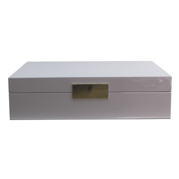 Large Chiffon Lacquer Jewelry Box with Silver