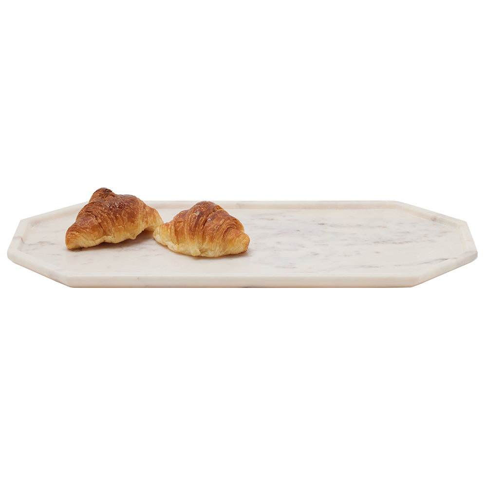 Aila White Marble Serving Tray (Large)