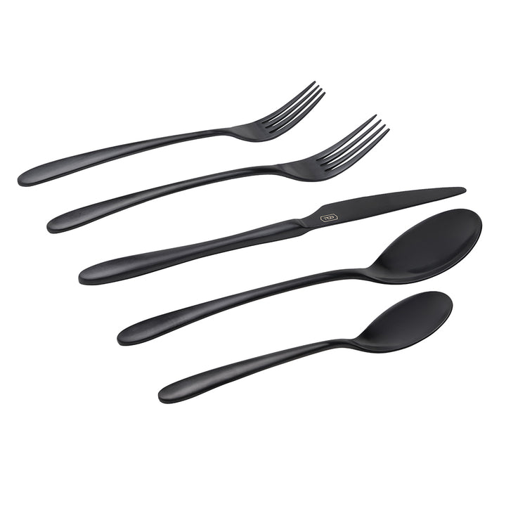 Alba Black 5pc. Flatware Set