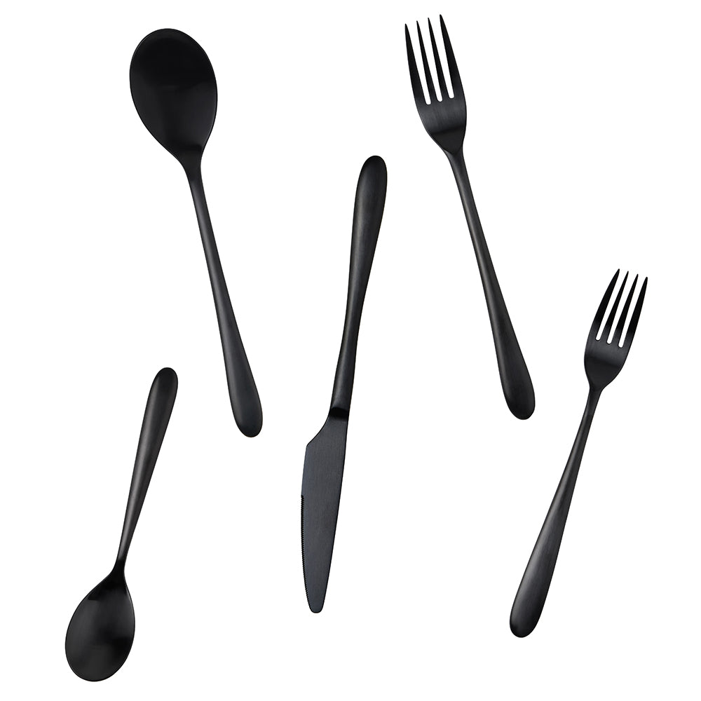 Alba Black 5pc. Flatware Set