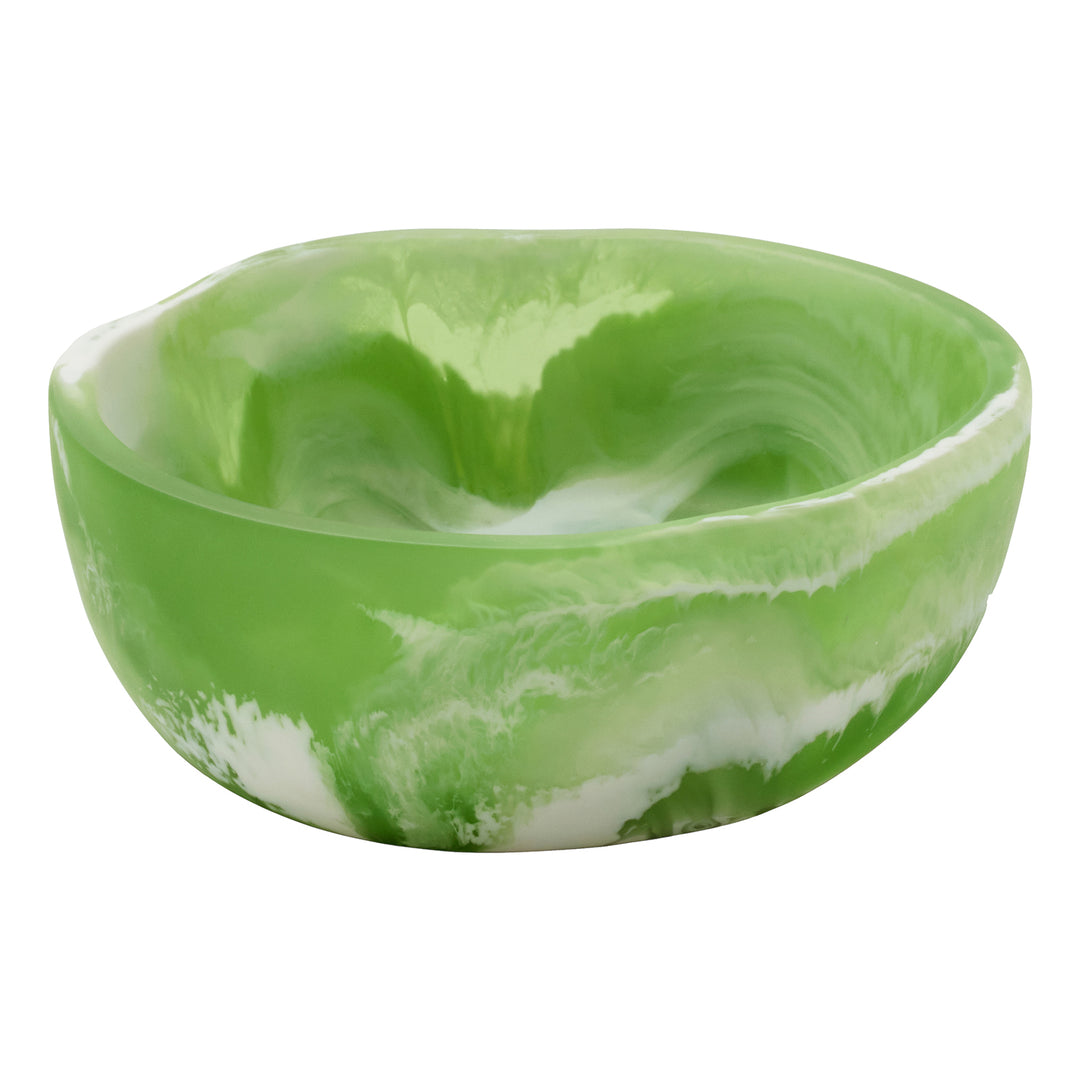 Beatrix Green Swirled Resin Serving Bowls Set of 2