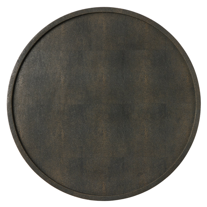 Calvin Realistic Faux Shagreen Lazy Susan 24"D (Mushroom)