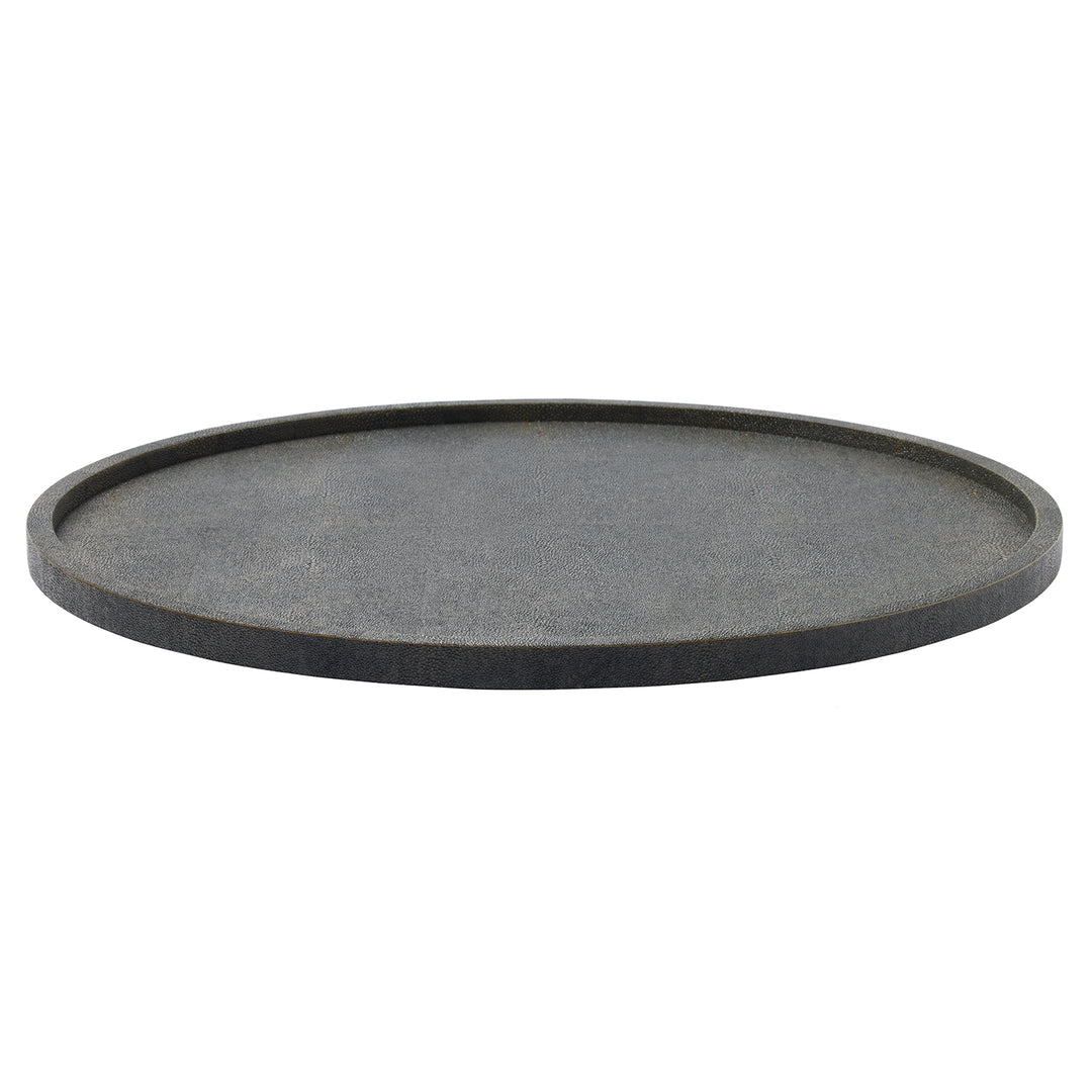 Calvin Realistic Faux Shagreen Lazy Susan 24"D (Mushroom)