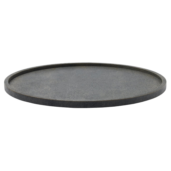 Calvin Realistic Faux Shagreen Lazy Susan 24"D (Mushroom)