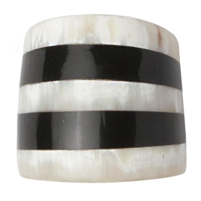 Cameron Horn Napkin Rings (Black & White) Set/4
