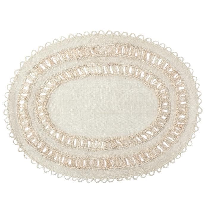 Carmine Abaca Oval Placemats (Bleached) Set/4