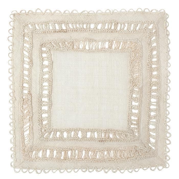 Carmine Abaca Square Placemats (Bleached) Set/4